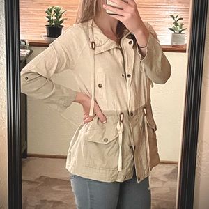 Casual Linen Blend Jacket with Lining
